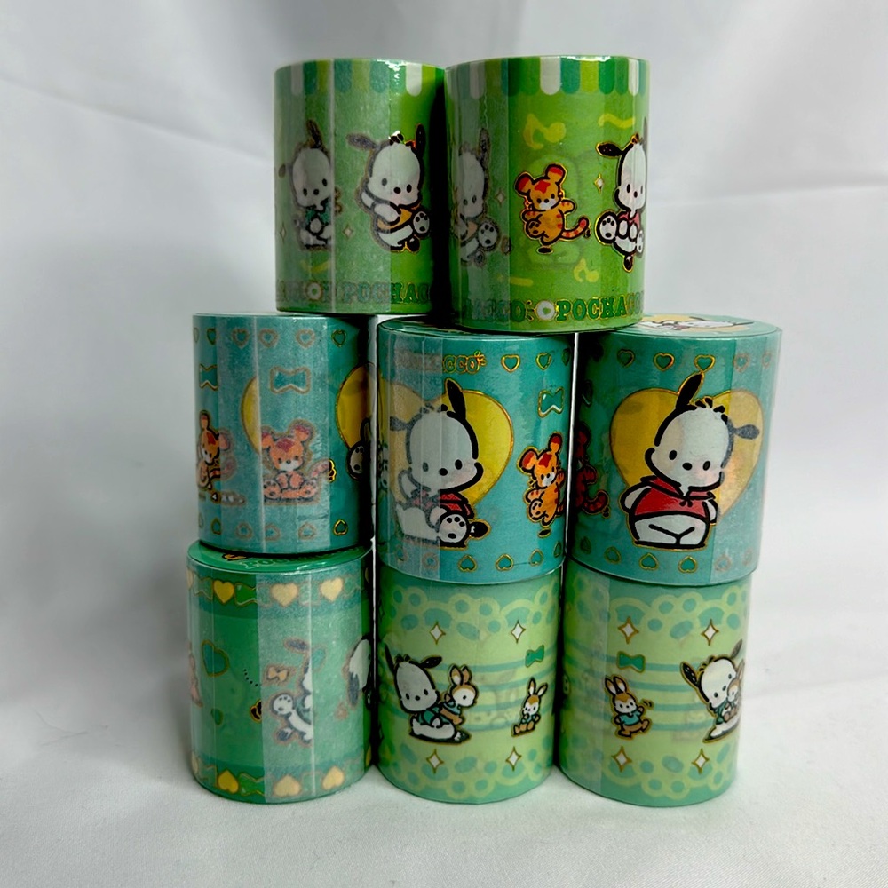 Sanrio POCHACCO Sparkle Washi Tape 2 Roll Pack